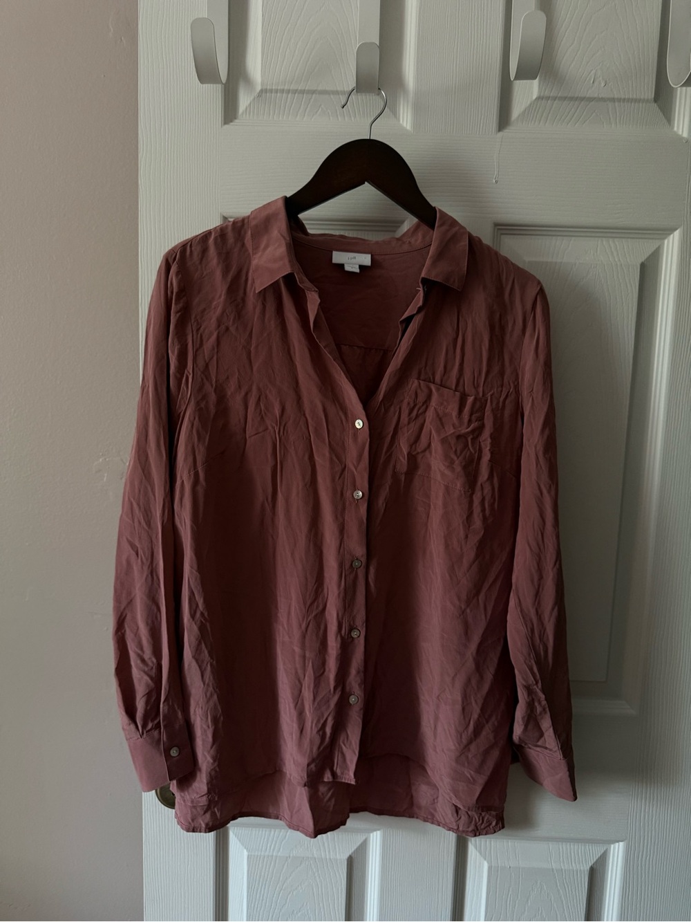 J.Jill 100% Silk Pink Long Sleeve Blouse Women’s Medium